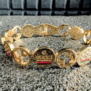 GG Gold Logo Medallion Bracelet